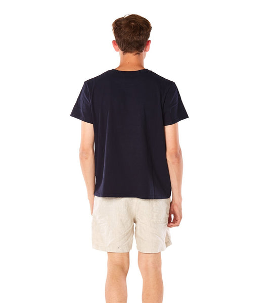 Cotton T-shirt Navy - Back