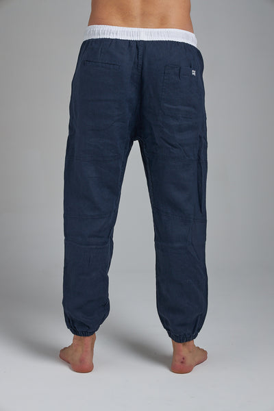 LINEN JOGGERS – NAVY