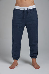 LINEN JOGGERS – NAVY