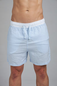 LINEN SHORT - PALE BLUE