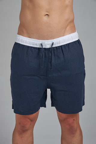 LINEN SHORTS – NAVY