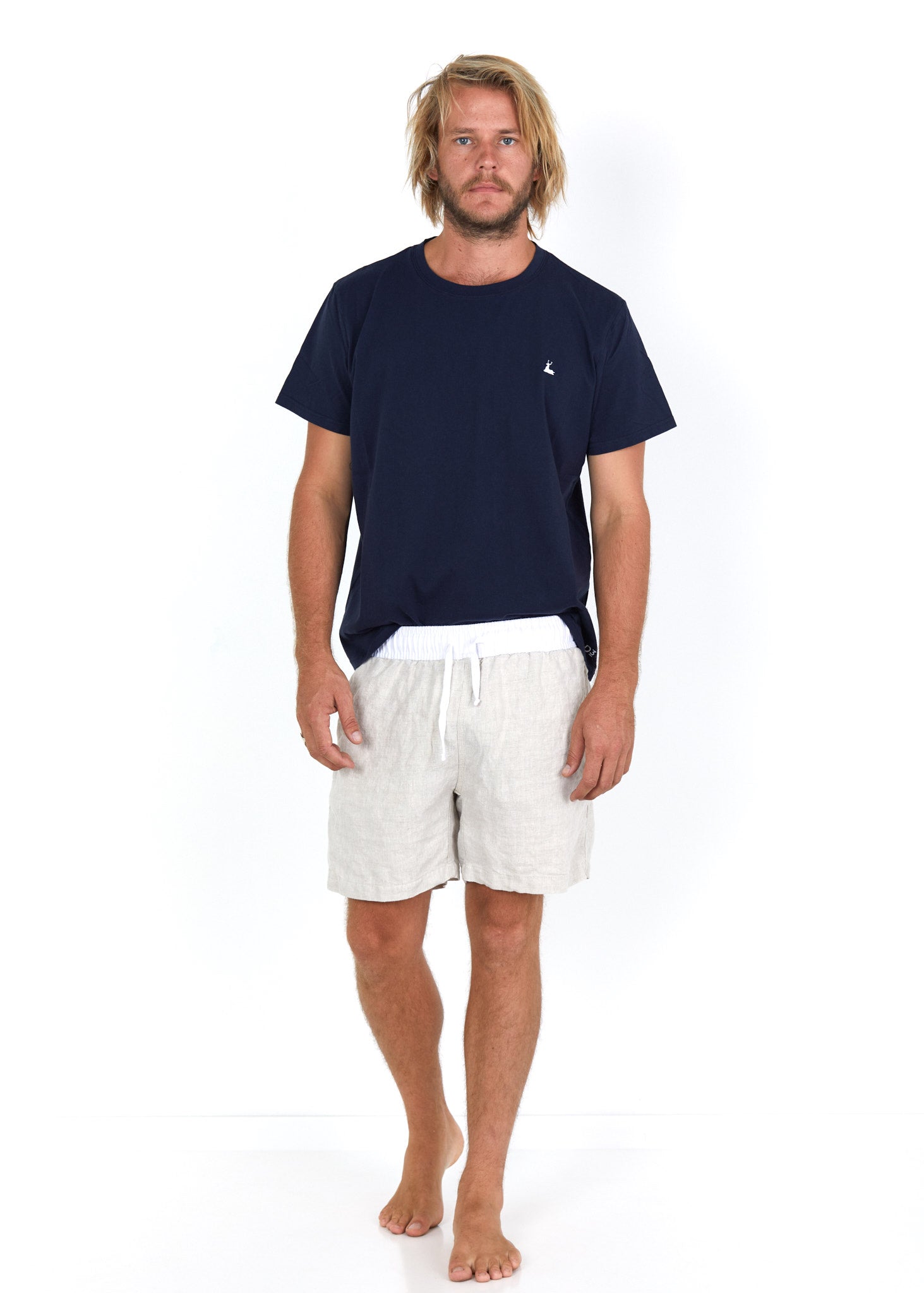 Linen Shorts Natural - Front